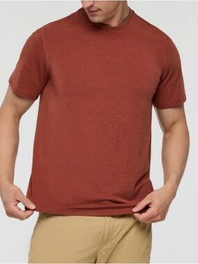 cotopaxi Men's Crew. Neck Shirt Size Large Color is Nutmeg Recycled Materials
